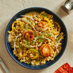 Citrus-butter Scallops With Tiny Pasta