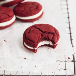 White Chocolate Red Velvet Sandwich Cookies