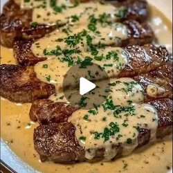 Juicy Steak With Creamy Garlic Sauce