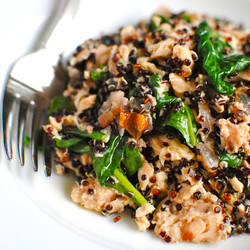 Alaskan Salmon With Black Quinoa And Spinach