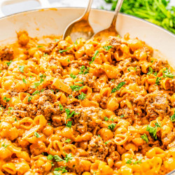One Pot Cheesy Beef And Shells