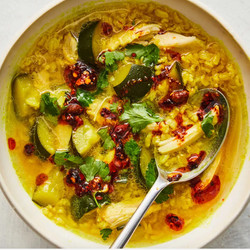 NYT Ginger Chicken and Rice Soup With Zucchini