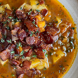 French Lentil Bacon Soup