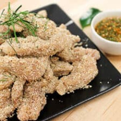 Dusty Chicken! Toasted Rice Crusted Chicken