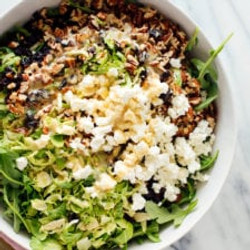 Shredded Brussels Sprouts &amp; Arugula Salad With Sunshine Dressing