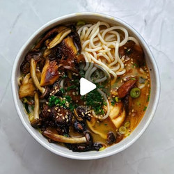 Miso Noodle Soup With Pan Seared Mushrooms