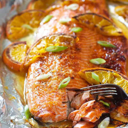 Honey Glazed Salmon With Orange And Ginger