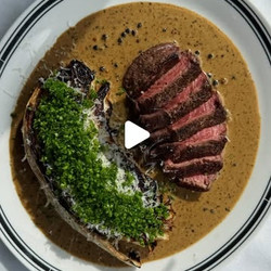 Steak With Charred Cabbage &amp; Peppercorn Sauce