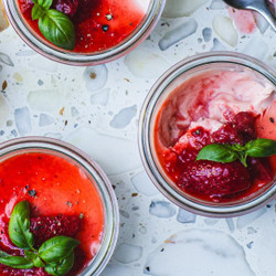 Strawberry, Basil And Black Pepper Posset easy dessert Zero waste cooking