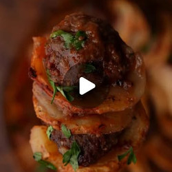 Kofta With Potatoes And Tomato Sauce