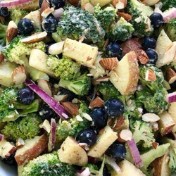 Vegan Broccoli Salad With Apples &amp; Blueberries
