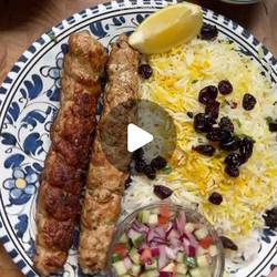 Minced Chicken Kebabs With Persian Saffron Cranberry Rice