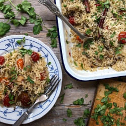 Baked Rice With Tomato &amp; Garlic Confit