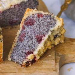 German Poppy Seed Cake With Cherries &amp; Streusel
