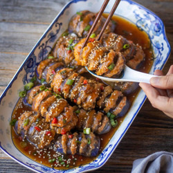 Stuffed Eggplant With Vegan Pork