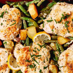 One Pan Lemon Garlic Parmesan Chicken