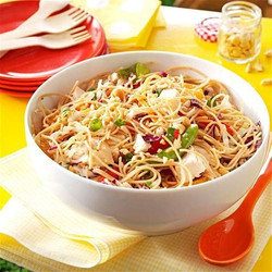 Sesame Noodle Salad with Shredded Chicken
