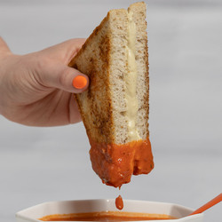 Swizz Grilled Cheese With Spicy Tomato Soup