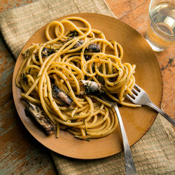 Pasta With Sardines, Bread Crumbs And Capers