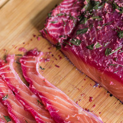 Beetroot &amp; Gin Cured Salmon Gravlax