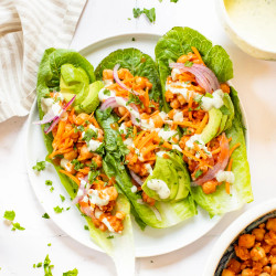 Buffalo Chickpea Lettuce Wraps