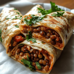 Vegetarische Burritos Mit Linsen Und Walnüssen