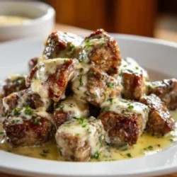 Garlic Butter Steak Bites In Creamy Parmesan Sauce