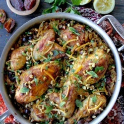 Moroccan Chicken And Rice With Dates &amp; Olives