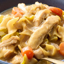 Slow Cooker Mississippi Chicken Noodle Soup