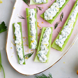 Celery Snack With Herbed Mascarpone