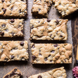 The Best Chocolate Chip Peanut Butter Swirled Cookie Bars