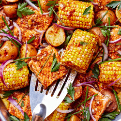 Spiced Salmon With Potatoes And Corn