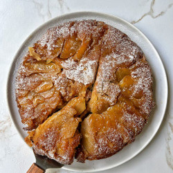 Brown Butter Upside Down Apple Cake With Sticky Honey Caramel