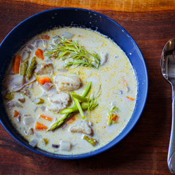 Simple Fish Soup With Pollock And Coconut Curry Broth
