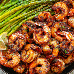 Blackened Shrimp And Asparagus Skillet