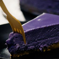 Ube Cheesecake With Graham Cracker Crust