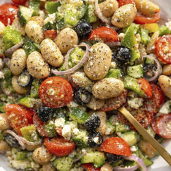 Greek Bean Salad With Lemon Marinated Beans