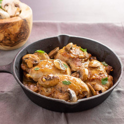One Pan Chicken Garlic Mushroom Saute
