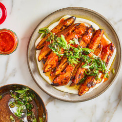 Spicy Sweet Potatoes With Spring Onion And Pumpkin Seed Salsa