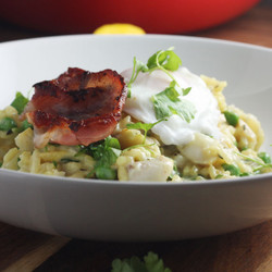 Smoked Fish Risotto With Bacon &amp; A Poached Egg