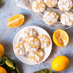 Ginger Cardamom Meyer Lemon Crinkle Cookies