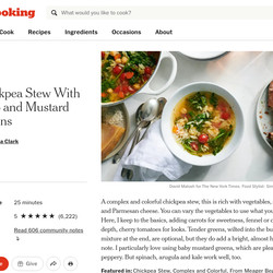 Chickpea Stew With Orzo And Mustard Greens