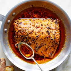 Spicy Slow-roasted Salmon With Cucumbers And Feta