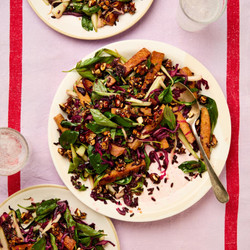 Black Rice, Red Cabbage And Tempeh Salad