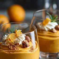Pumpkin Mousse With Candied Orange &amp; Hazelnut Soil