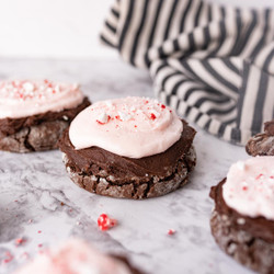 Chocolate Peppermint Crinkle Cookies