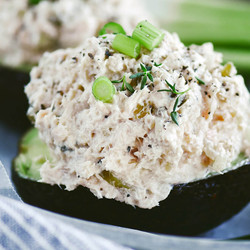 Creamy Whole30 Avocado Tuna Boats