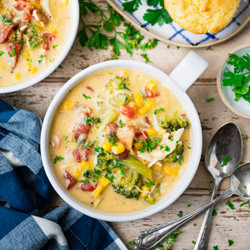 Cheesy Crock Pot Chicken Soup