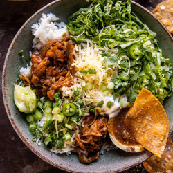 Crockpot White Chicken Chili Burrito Bowls