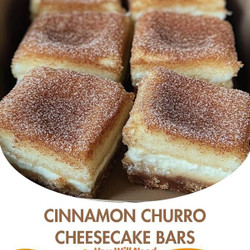 Cinnamon Churro Cheesecake Bars